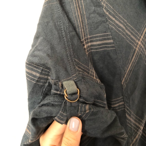 Teal Plaid Button Up Small Staring At Stars Dress - Picture 4 of 4